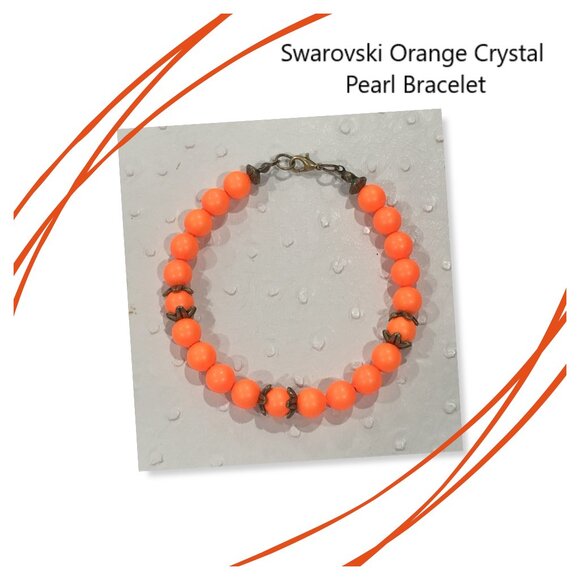 Swarovski Crystal Pearl bracelet with BONUS earrings NEW - Picture 1 of 3